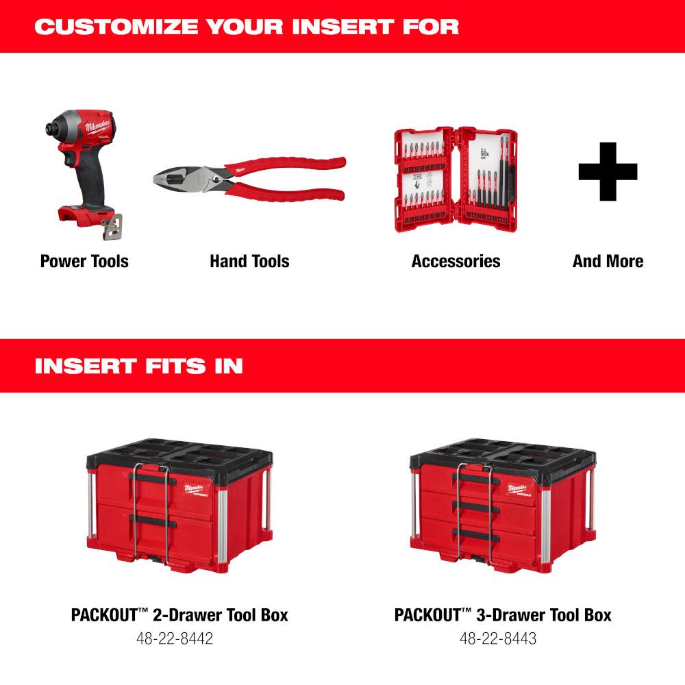 Milwaukee Customizable Foam Insert for PACKOUT Drawer Tool Boxes - Ascmtools