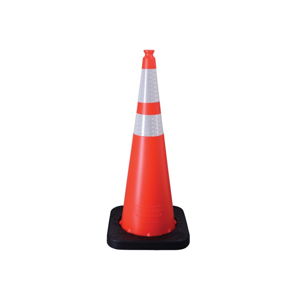 Vizcon Orange 36″ Enviro-Cone with Collars & 10 Lbs Rubber Base - Ascmtools