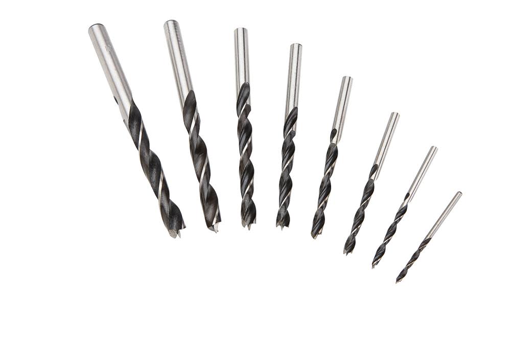 Fisch 8 piece Chrome Vanadium Metric Brad Point Bit Set - Ascmtools