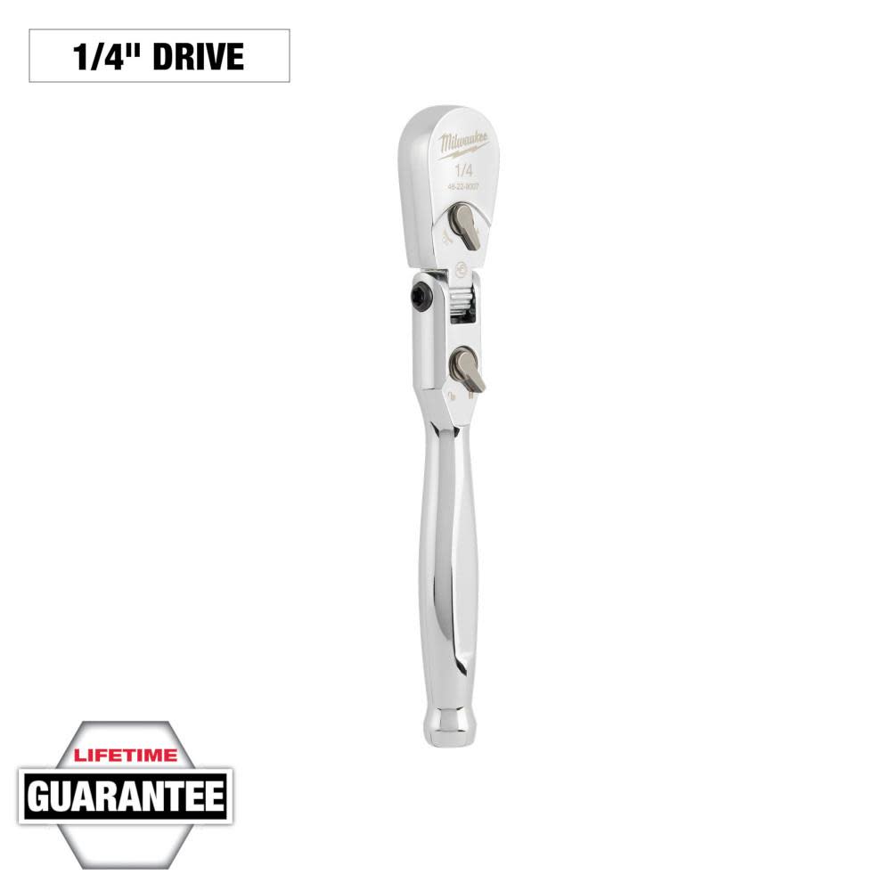 Milwaukee 1/4″ Drive 6″ Flex Head Ratchet - Ascmtools
