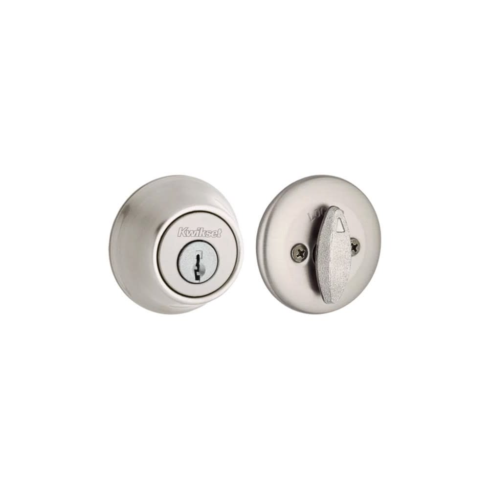 Kwikset Satin Nickel Single Cylinder Deadbolt with Pin & Tumbler - Ascmtools
