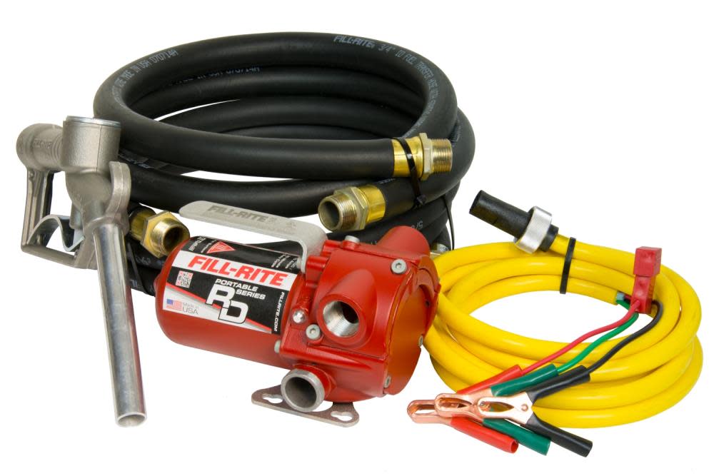 Fill-Rite 12 Volt DC 8 gpm Pump with Hose and Manual Nozzle - Ascmtools