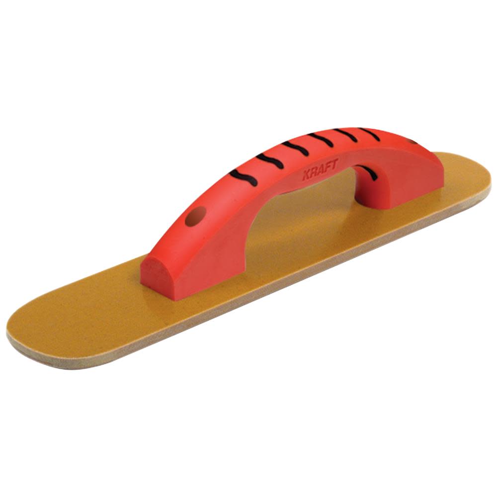 Kraft Tool Co 16″ x 3 1/2″ Round End Laminated Canvas Resin Hand Float - Ascmtools