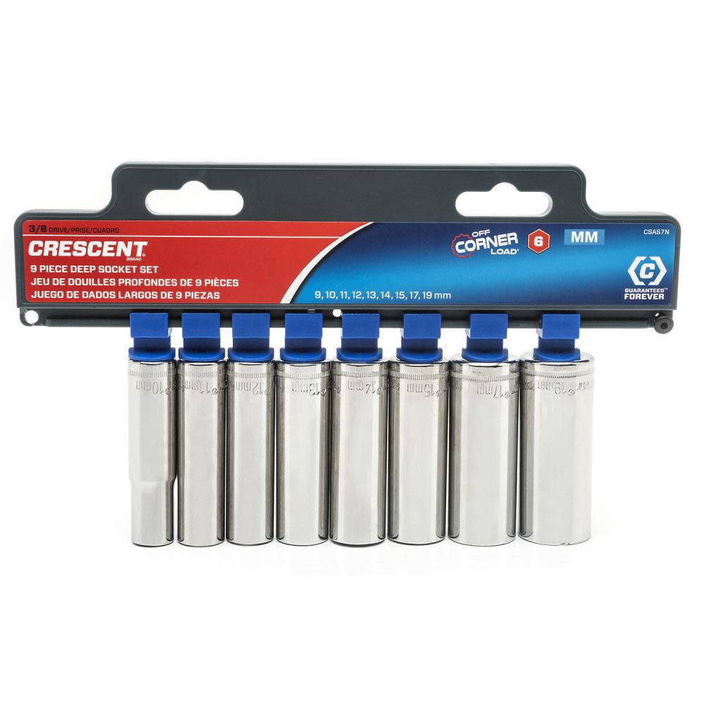 Crescent 9 pc. 3/8″ Drive 6 Point Deep Metric Socket Set - Ascmtools