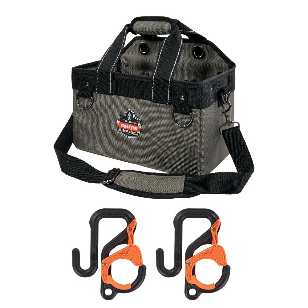 Ergodyne Arsenal 5846 Gray Bucket Truck Small Tool Bag with Bucket Hooks Kit - Ascmtools