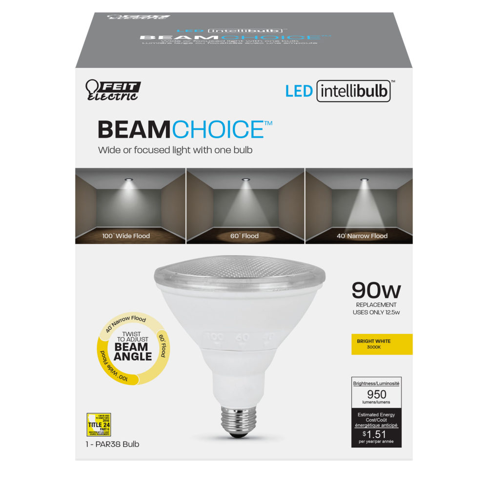 Feit Electric 90W BeamChoice PAR38 3000K LED Bulb 1pk - Ascmtools