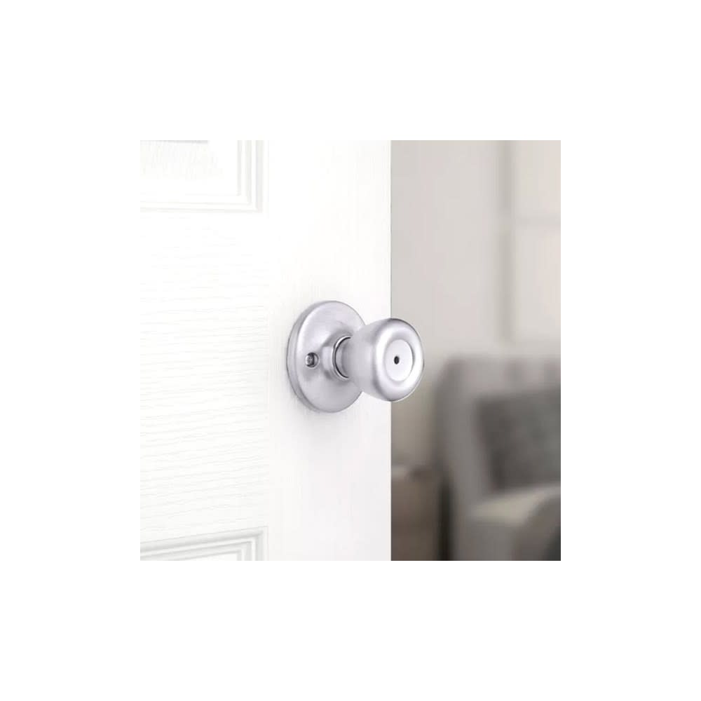 Kwikset Satin Chrome Bed/Bath Tylo Mobile Home Privacy Door Knob Set - Ascmtools