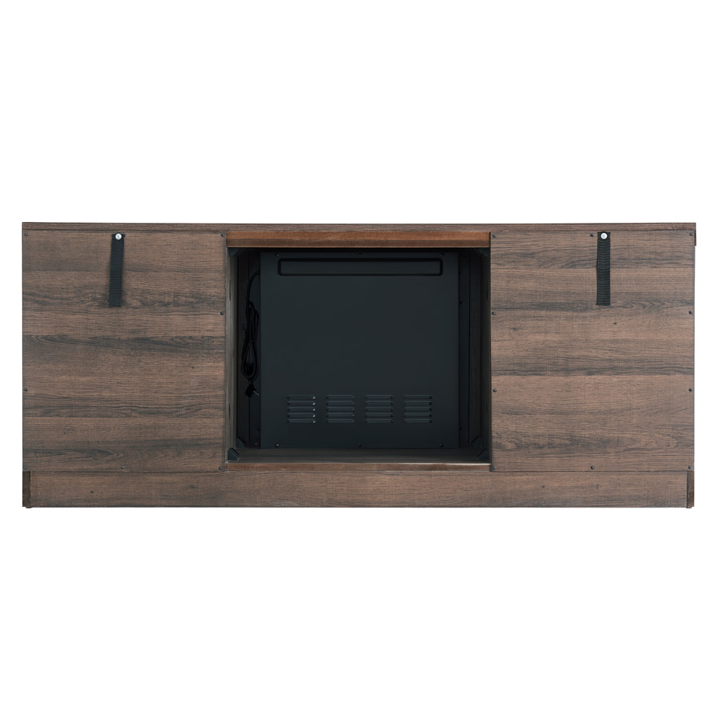 Hearthpro Media Electric Fireplace with Industrial Details - Ascmtools