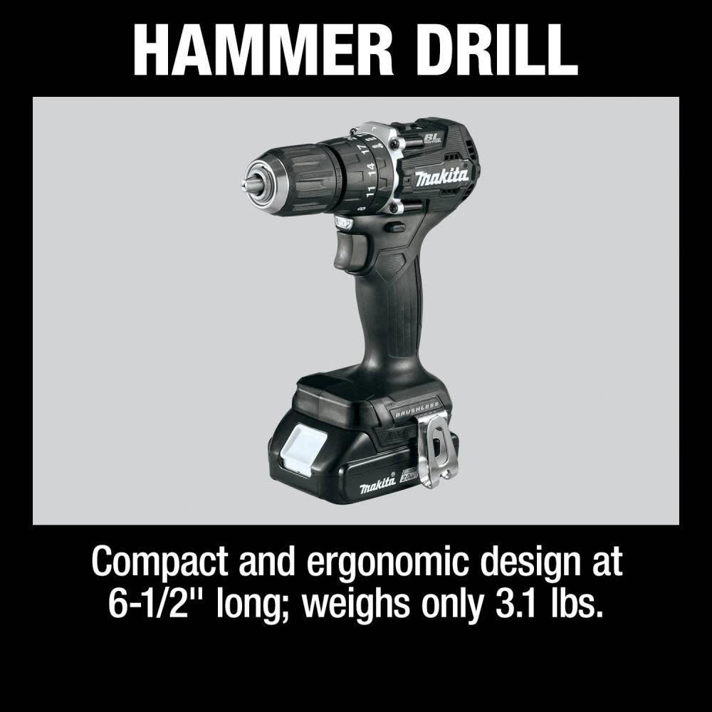 Makita 18V LXT 2pc Combo Kit Lithium-Ion Sub Compact Brushless Cordless - Ascmtools