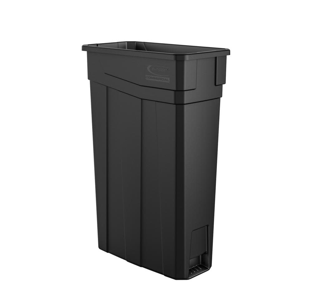 Suncast Plastic Slim Trash Can – 23 Gallon Black - Ascmtools