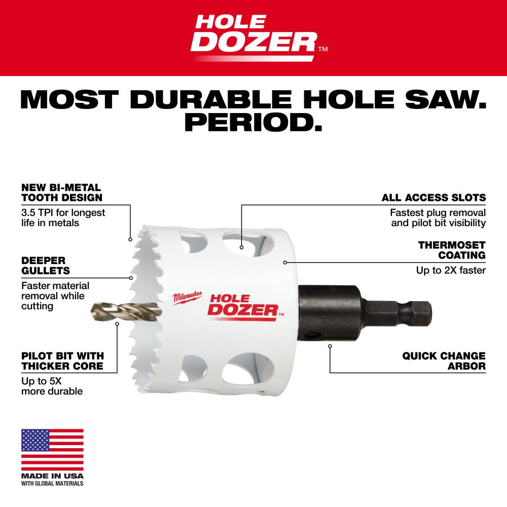 Milwaukee HOLE DOZER Bi-Metal Hole Saw Kit 17pc - Ascmtools