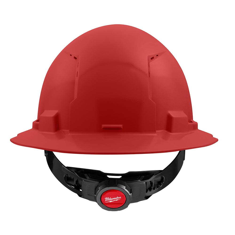 Milwaukee Red Full Brim Vented Hard Hat with 4pt Ratcheting Suspension Type 1 Class C - Ascmtools