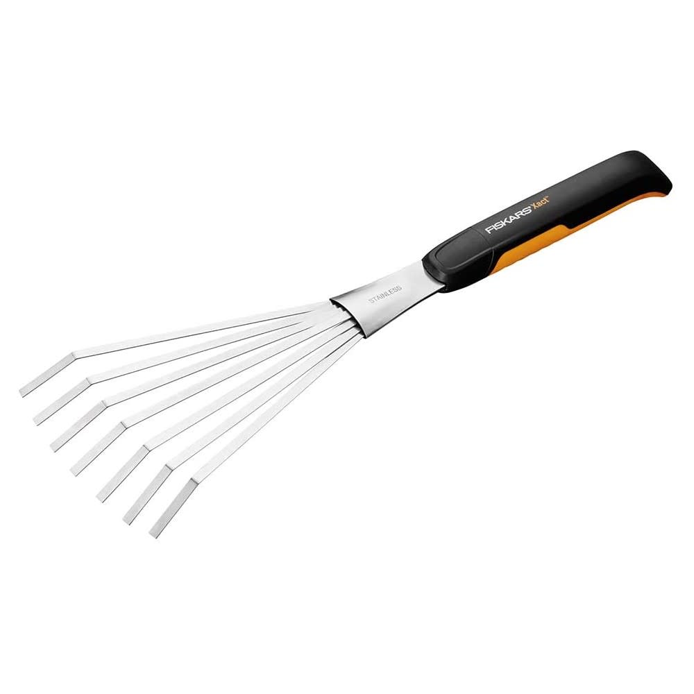 Fiskars Xact 7 Tine Garden Hand Rake with Softgrip Handle - Ascmtools