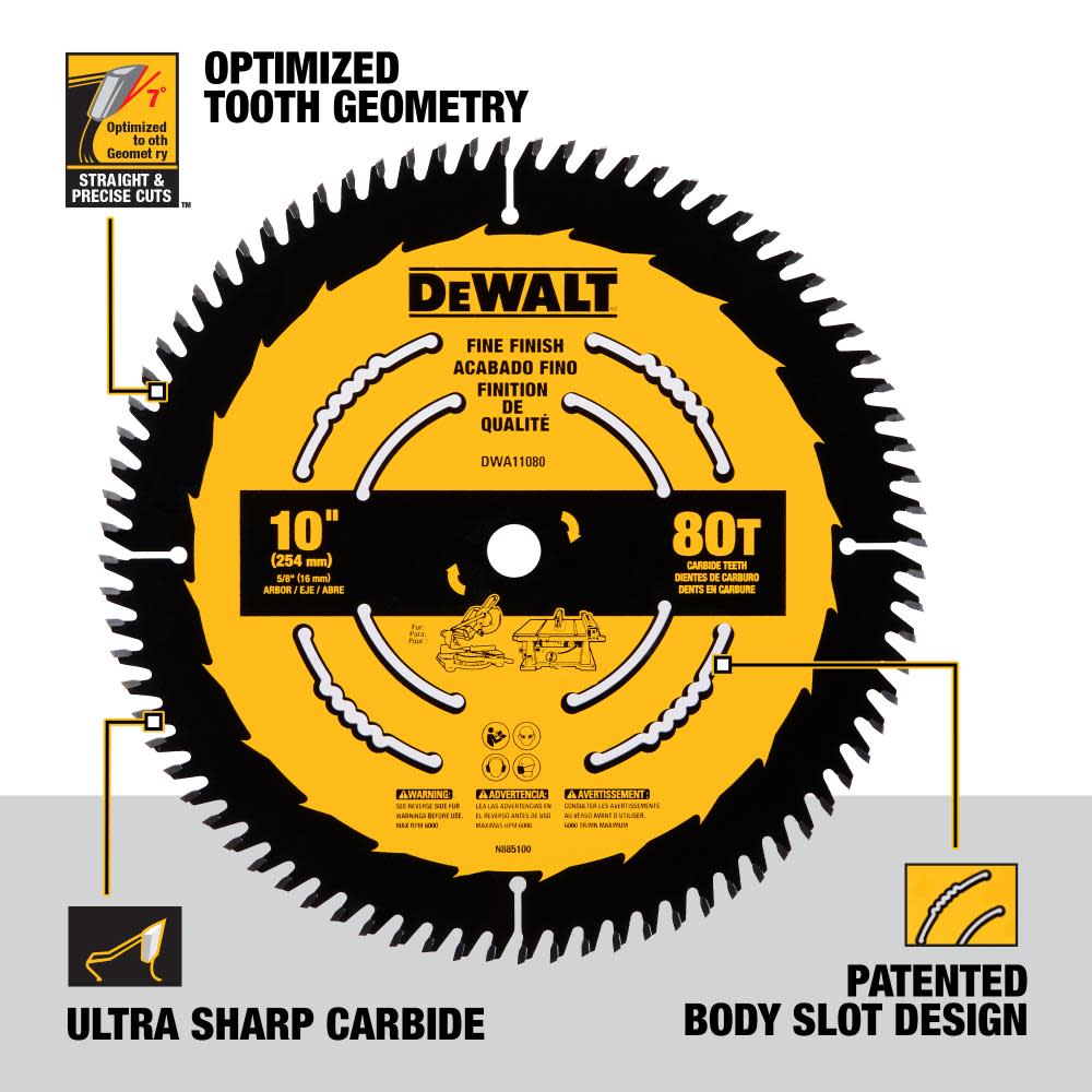 DEWALT Circular Saw Blade 10″ 80T - Ascmtools