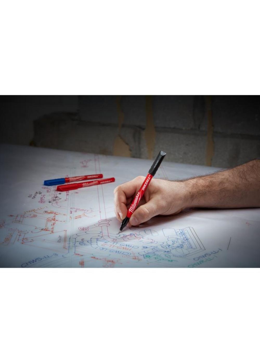 Milwaukee 12 pk INKZALL Black Ultra Fine Point Pens - Ascmtools