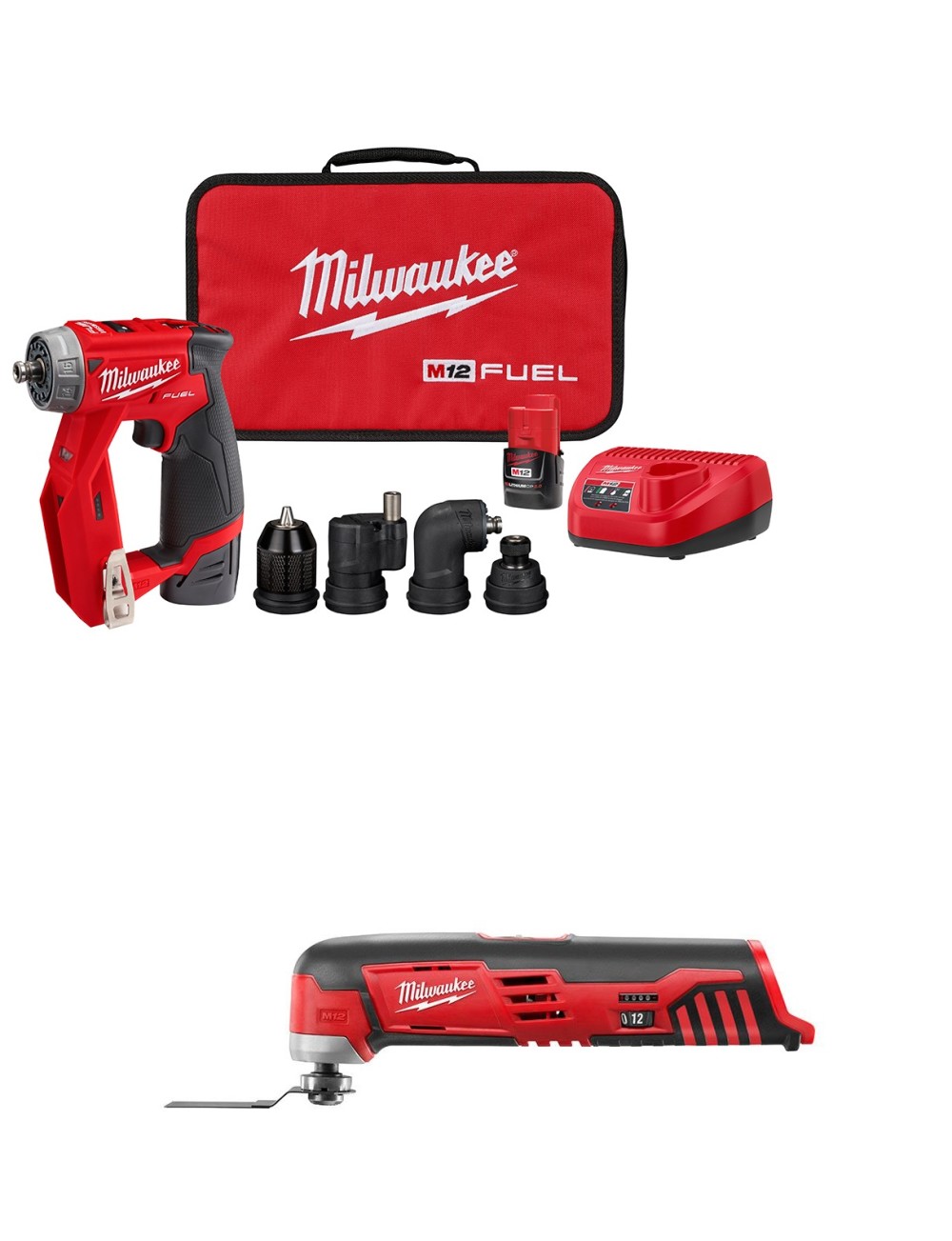 Milwaukee M12 FUEL Installation Drill/Driver Kit & Multi Tool Bundle - Ascmtools