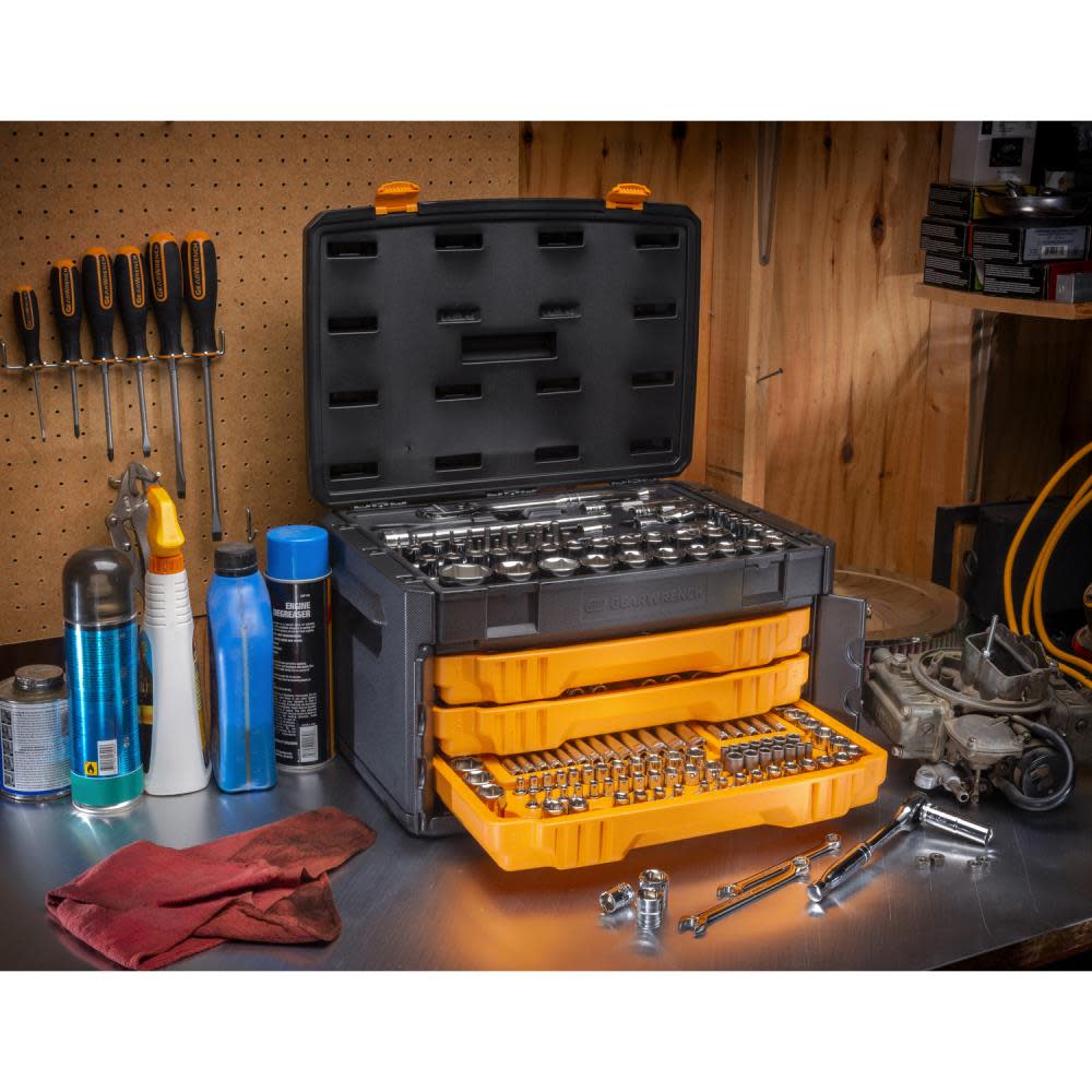 GEARWRENCH 243 Pc. 6 Point Mechanics Tool Set in 3 Drawer Storage Box - Ascmtools