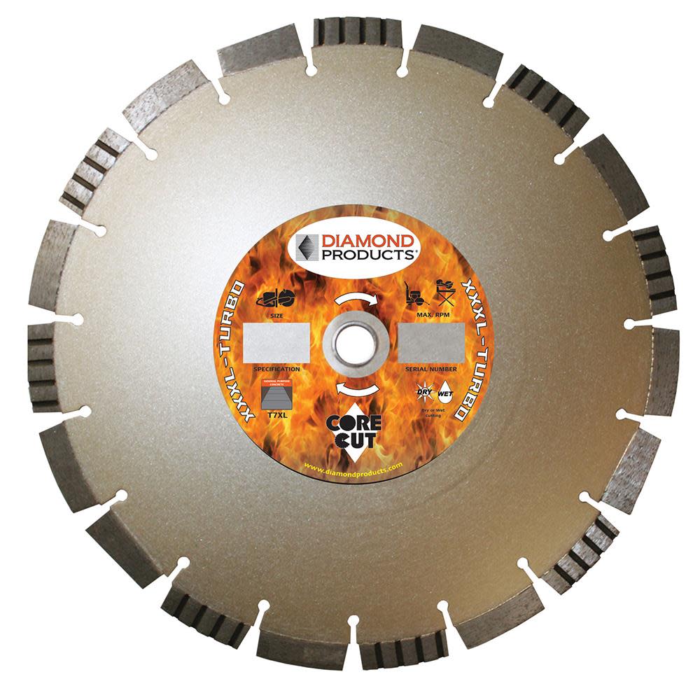 Diamond Products 14 In. x .125 In. x 1 In. XXXL Turbo High Speed Blade - Ascmtools