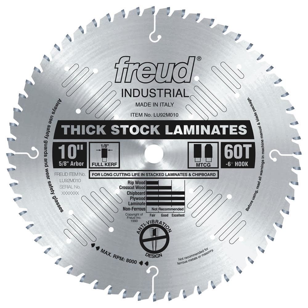 Freud 10″ Thick-Stock Laminate Blade - Ascmtools