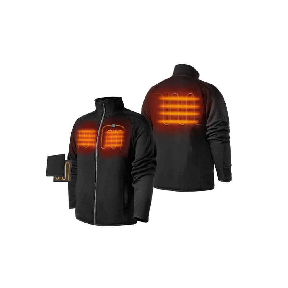 ORORO Mens Black Heated Fleece Jacket Kit Small - Ascmtools