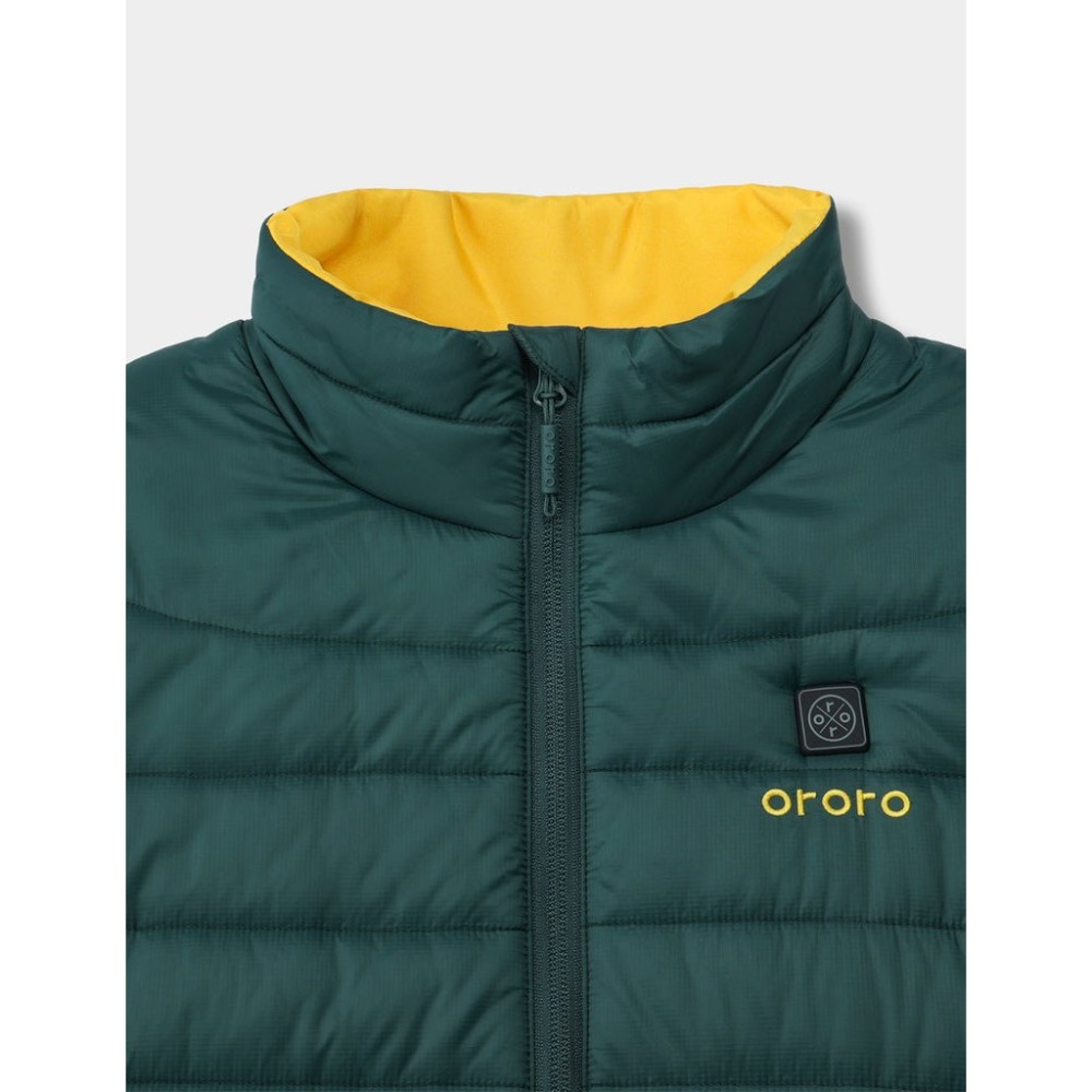 ORORO Womens Green & Gold Classic Heated Vest Kit XS - Ascmtools