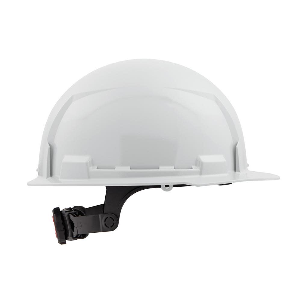 Milwaukee White Front Brim Hard Hat with 6pt Ratcheting Suspension Type 1 Class E - Ascmtools