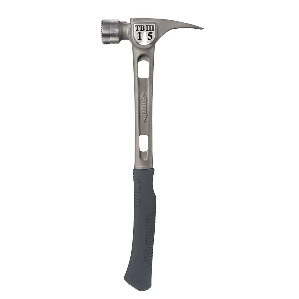 Stiletto 15 oz Ti-Bone III Titanium Hammer with Milled Face and Curved Handle - Ascmtools