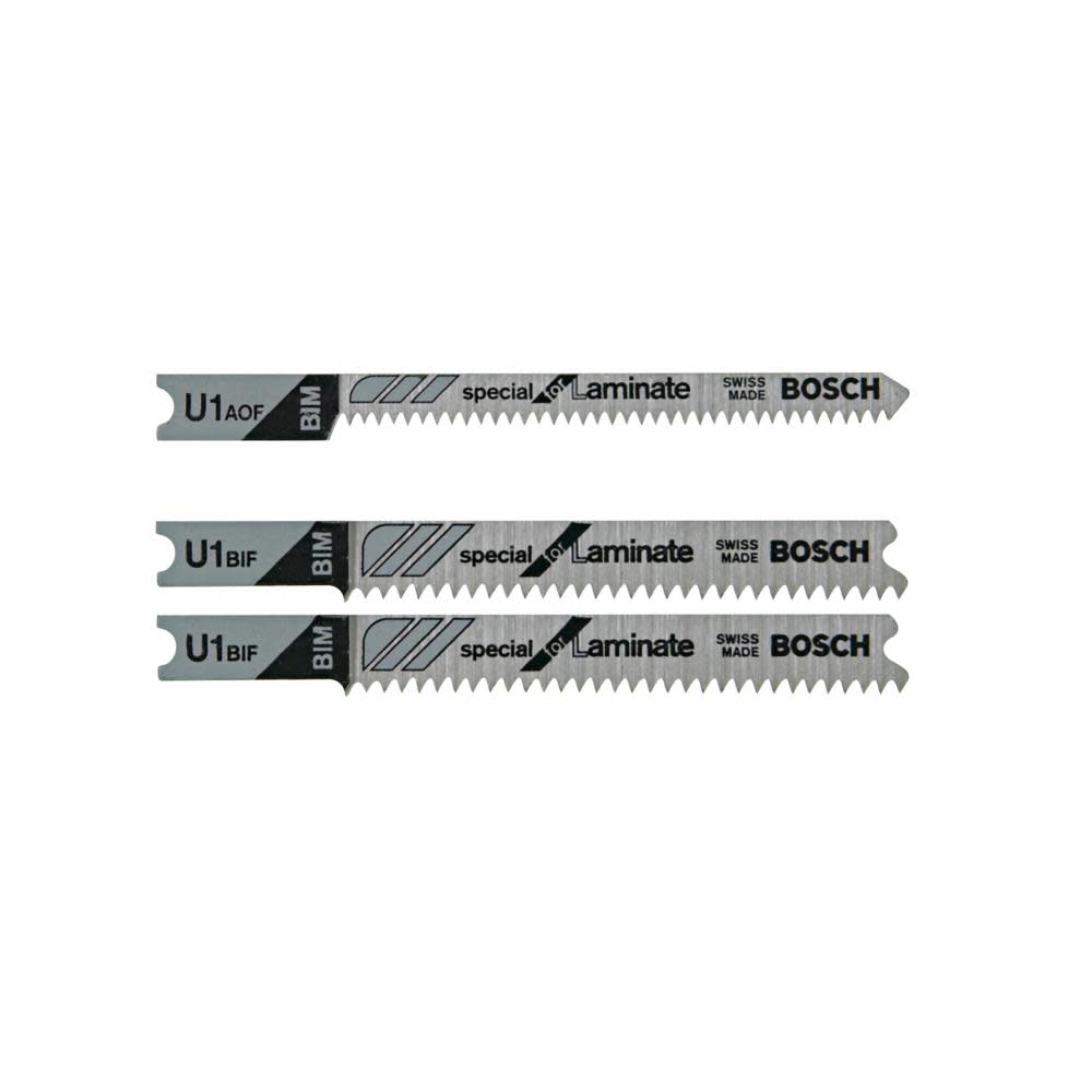 Bosch Jig Saw Blade Set 3pc Assortment U shank for Laminate Flooring - Ascmtools