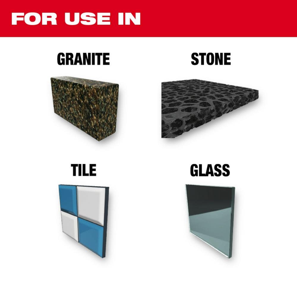 Milwaukee 4 pc Tile and Natural Stone Bit Set - Ascmtools