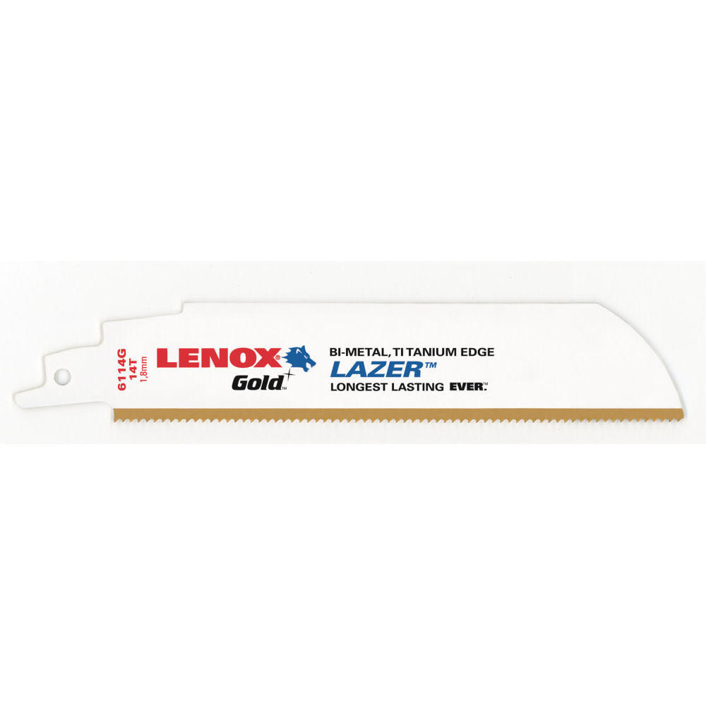 Lenox 6 In. 14 Tpi Gold Reciprocating Blade 5 pk - Ascmtools