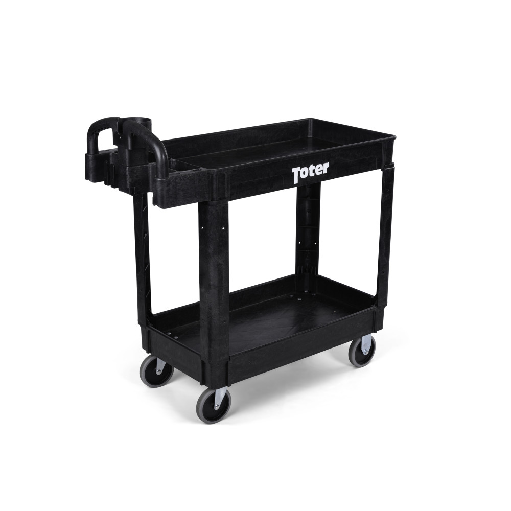 Toter Material Handling Utility Cart with Lipped Top and Ergo Handle - Ascmtools