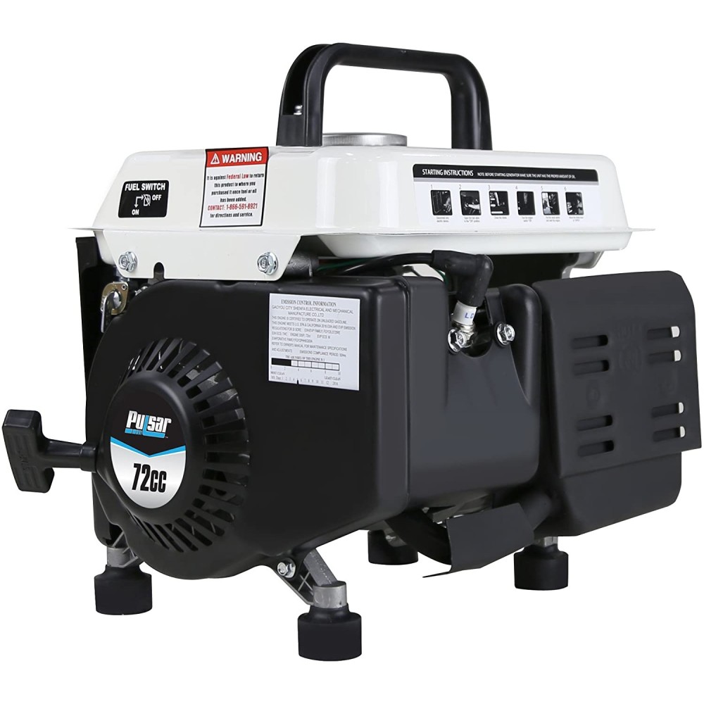 Pulsar Products Generator 120V 1200W 72cc 2 Stroke Gas/Oil Portable - Ascmtools