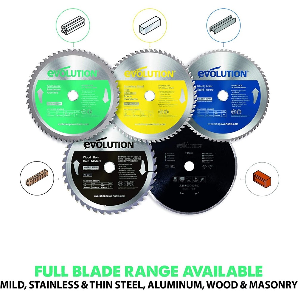 Evolution Power Tools 10″ x 80T Aluminum Cutting Miter Saw Blade - Ascmtools