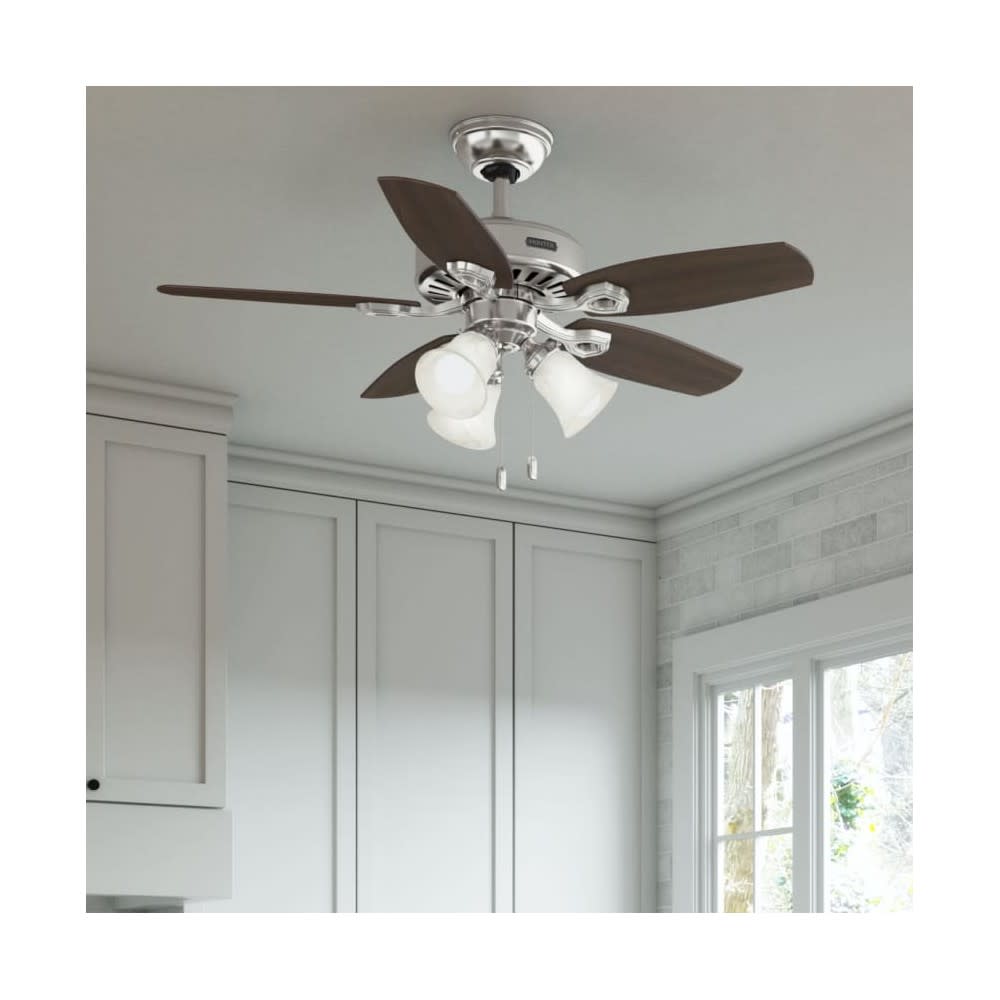 Hunter Fan Builder Ceiling Fan 42″ Brushed Nickel Brazilian Cherry - Ascmtools