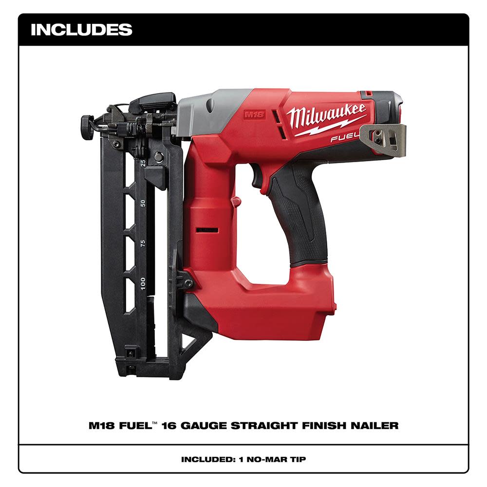 Milwaukee M18 FUEL 16 Gauge Straight Finish Nailer - Ascmtools