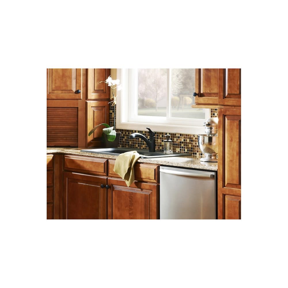 Moen Renzo Kitchen Faucet Matte Black 1 Handle Low Arc Pullout - Ascmtools