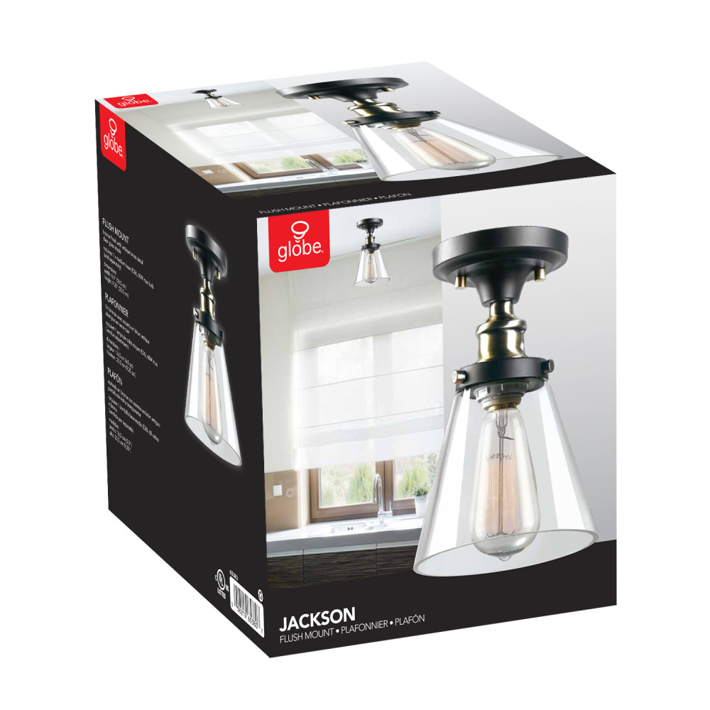 Globe Electric Jackson Flush Mount Light 1 Light Dark Bronze - Ascmtools