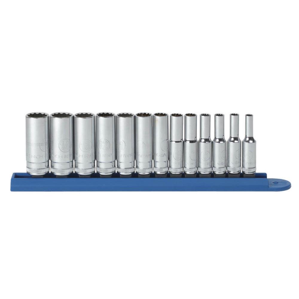 GEARWRENCH 13 Pc 1/4″ Drive 12 Point Deep Metric Socket Set - Ascmtools