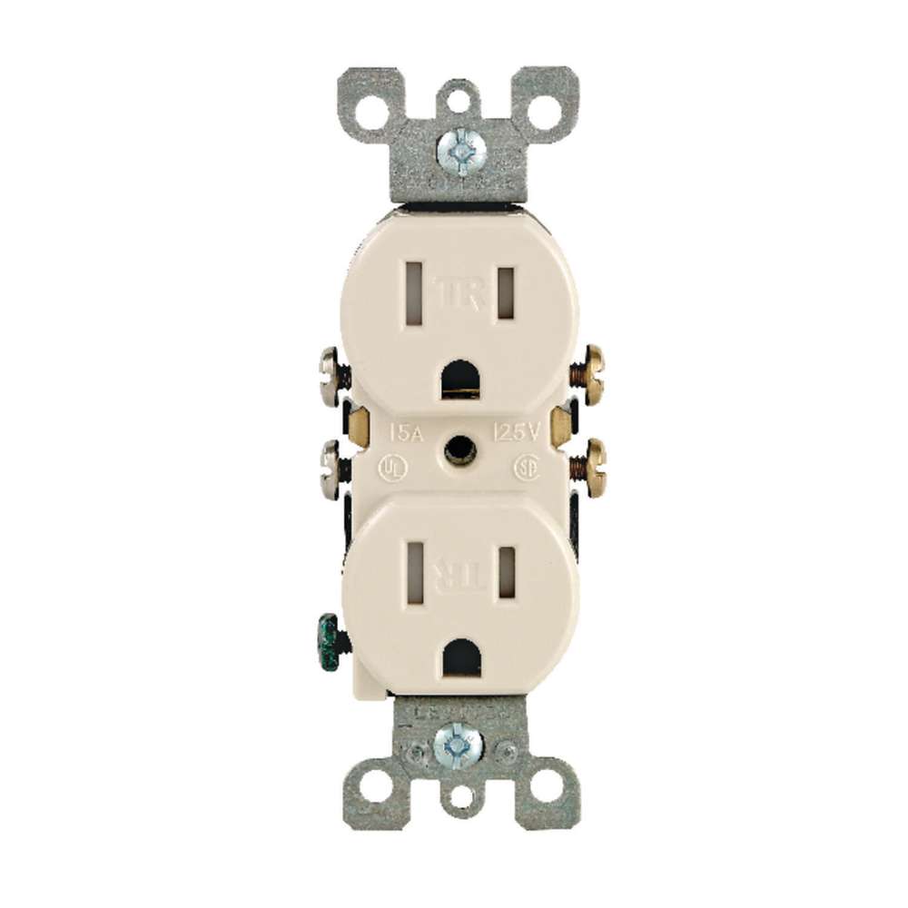 Leviton 15A 125V Light Almond Grounded Duplex Outlet Receptacle - Ascmtools