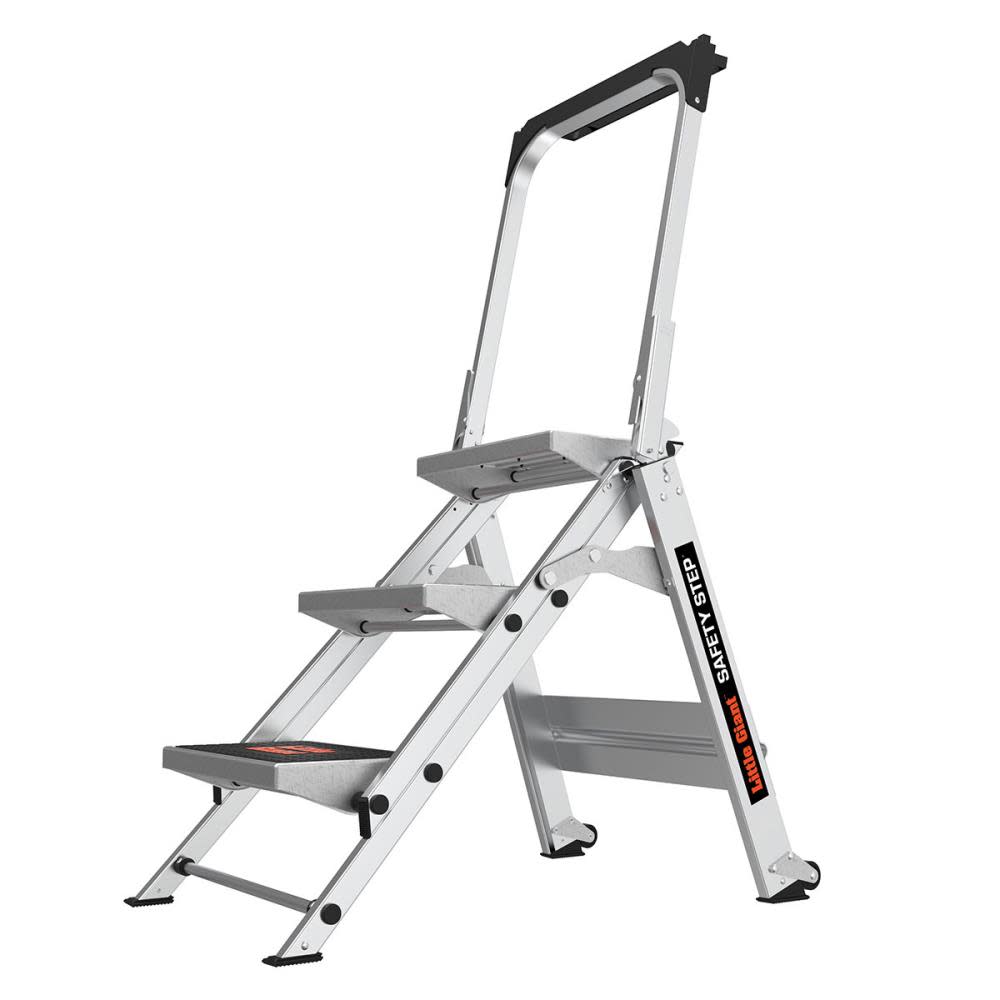 Little Giant Safety Safety Step M3 Aluminum Type 1A Step Stool with Handrail - Ascmtools