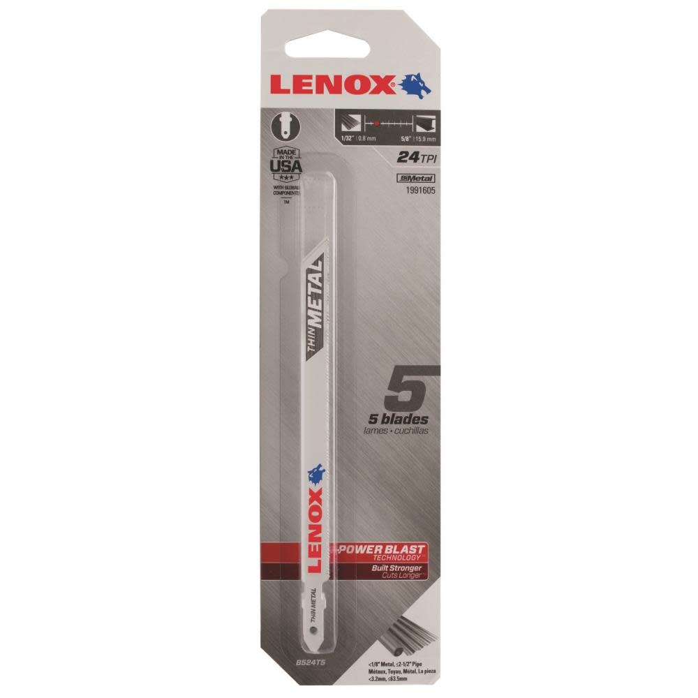 Lenox LNX 3 PK 5 1/4″ T shank Jigsaw Blade - Ascmtools