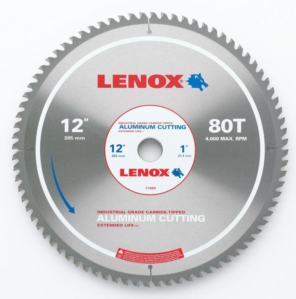 Lenox 12 In. 80 TPI Aluminum Cutting Circular Saw Blade - Ascmtools