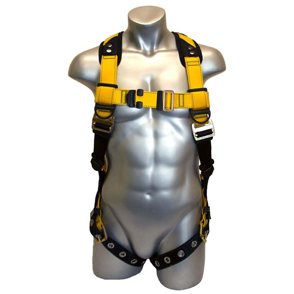 Guardian Fall Protection M-L Series 3 Full-Body Harness with Chest PT & Leg Buckles - Ascmtools