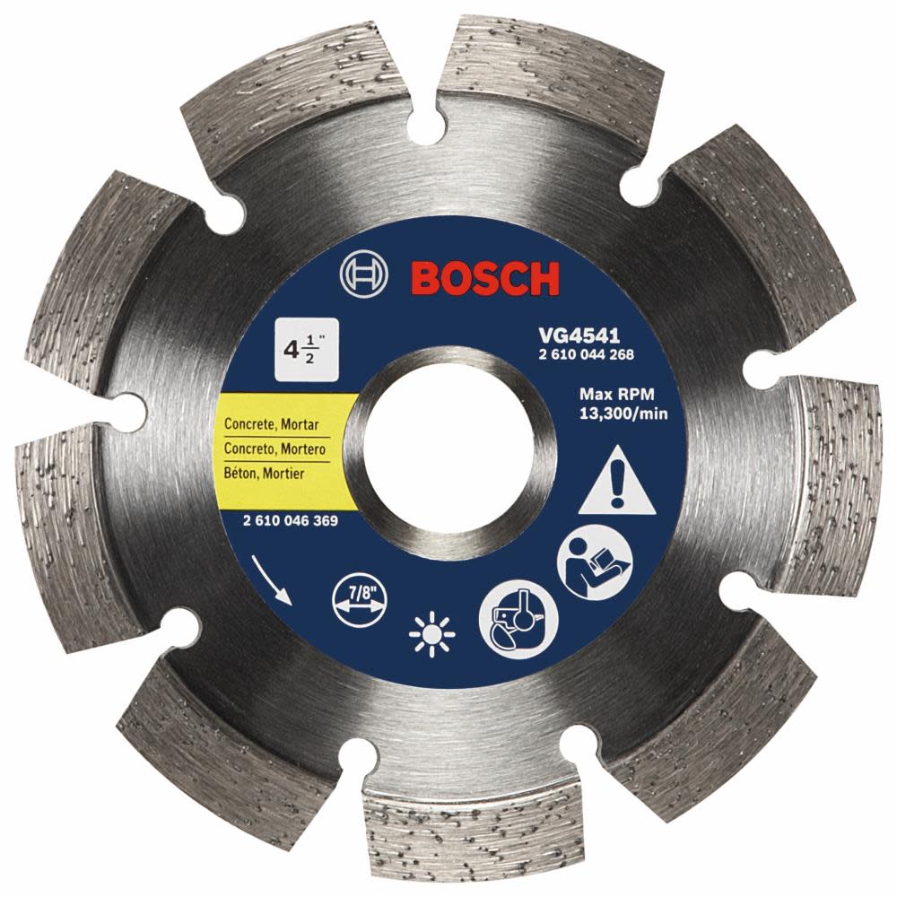 Bosch 4 1/2″ Segmented Rim V Groove Diamond Blade for Universal Rough Cuts - Ascmtools