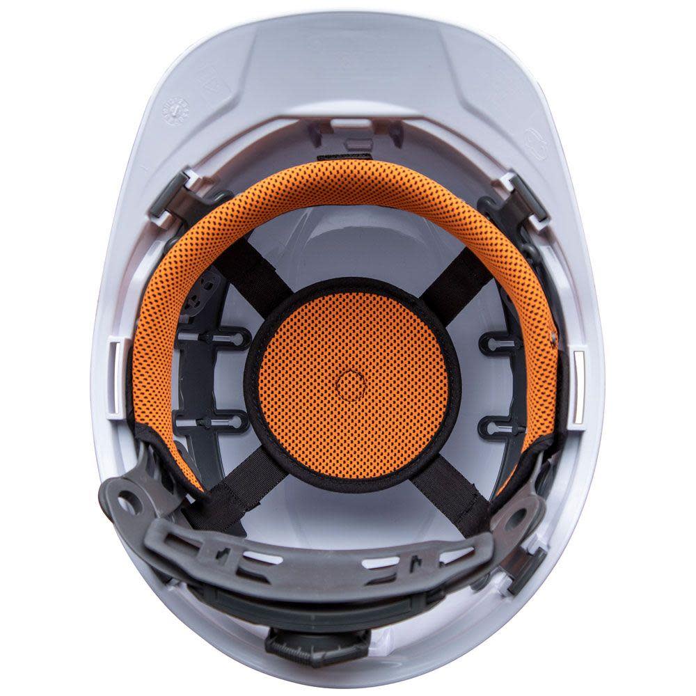 Klein Tools Hard Hat Vented Cap Style with Rechargeable Headlamp White - Ascmtools