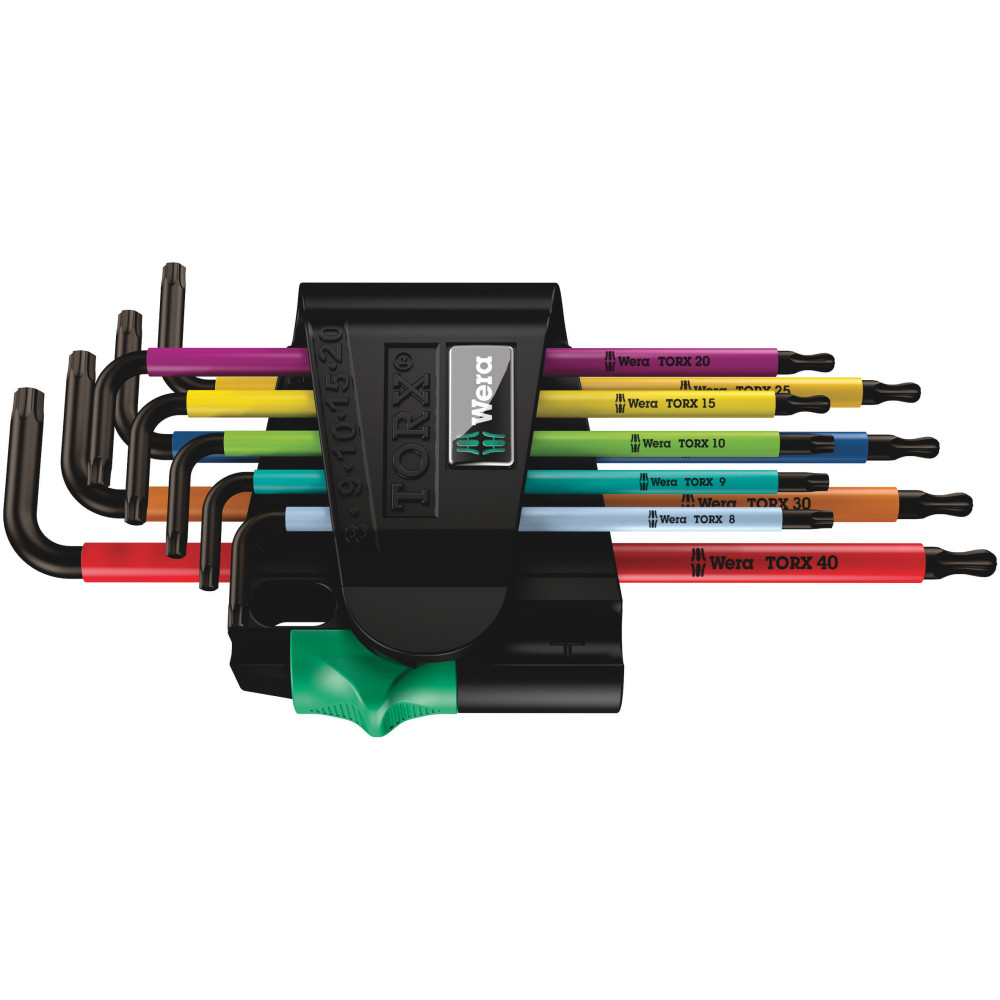 Wera Tools Metric BlackLaser 967/9 TX BO Multicolor 1 L-Key Set - Ascmtools