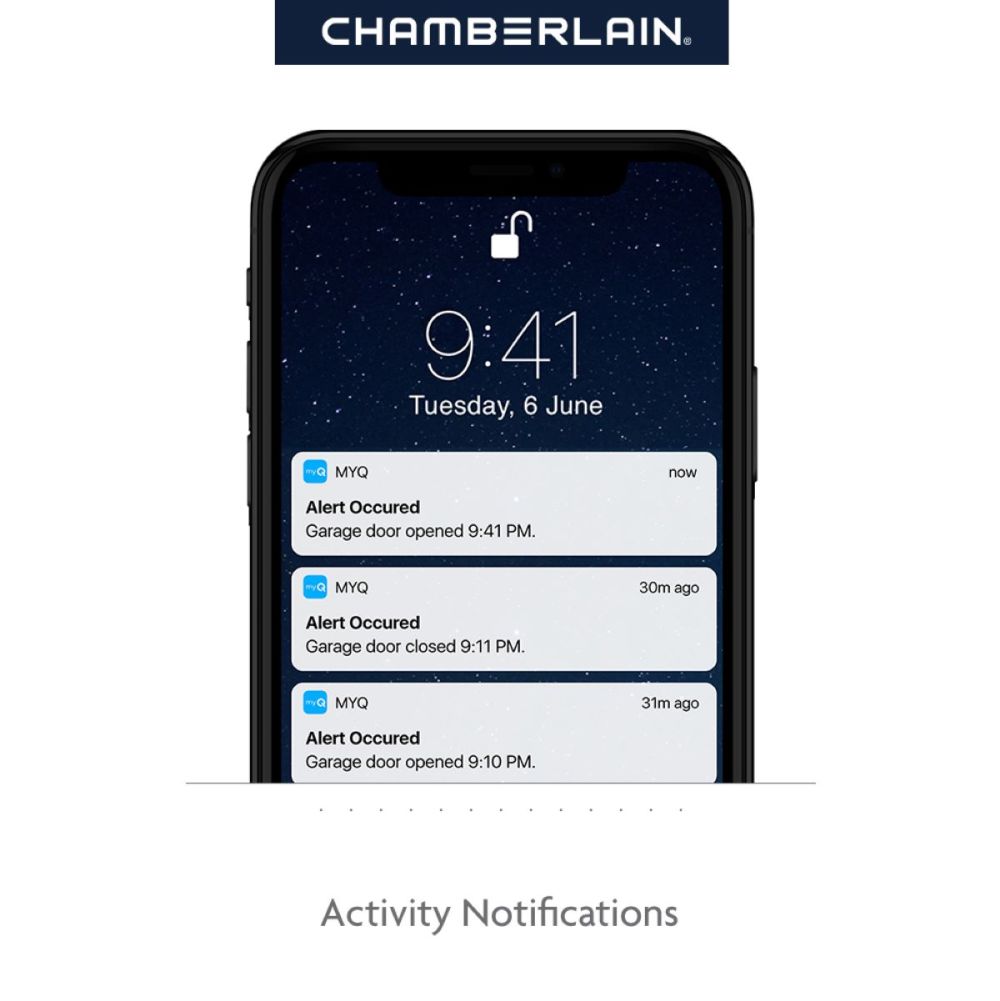 Chamberlain Garage Door Opener 1/2 HP Wi-Fi Chain Drive with Battery Backup - Ascmtools