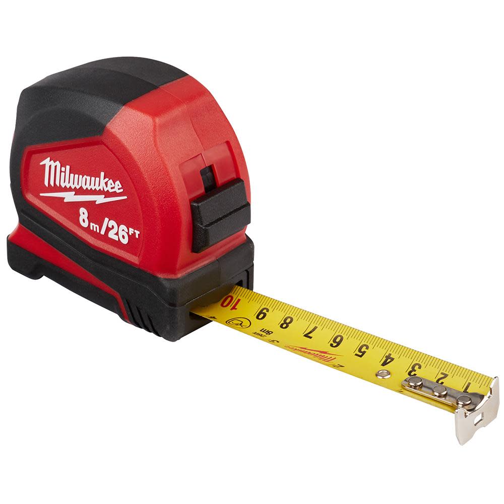 Milwaukee 8 m/26 ft. Compact Tape Measure - Ascmtools
