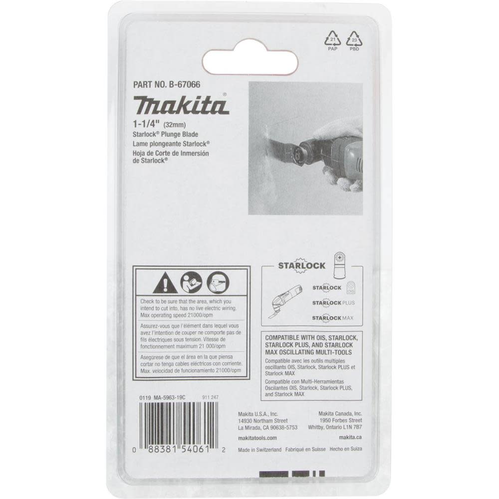 Makita 1-1/4″ Starlock Plunge Blade 18TPI - Ascmtools