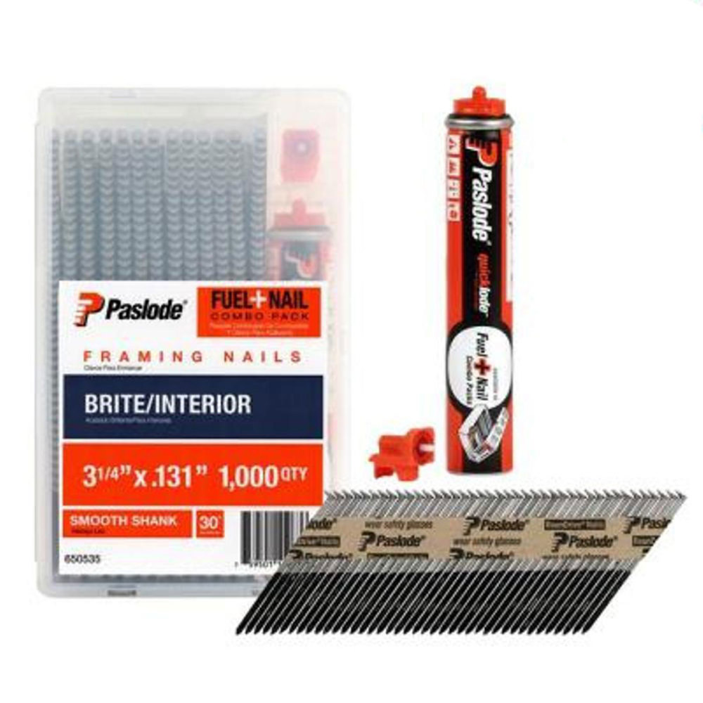 Paslode Fuel+Nail Combo Pack 3-1/4 In. x .131 In. Smooth Brite - Ascmtools